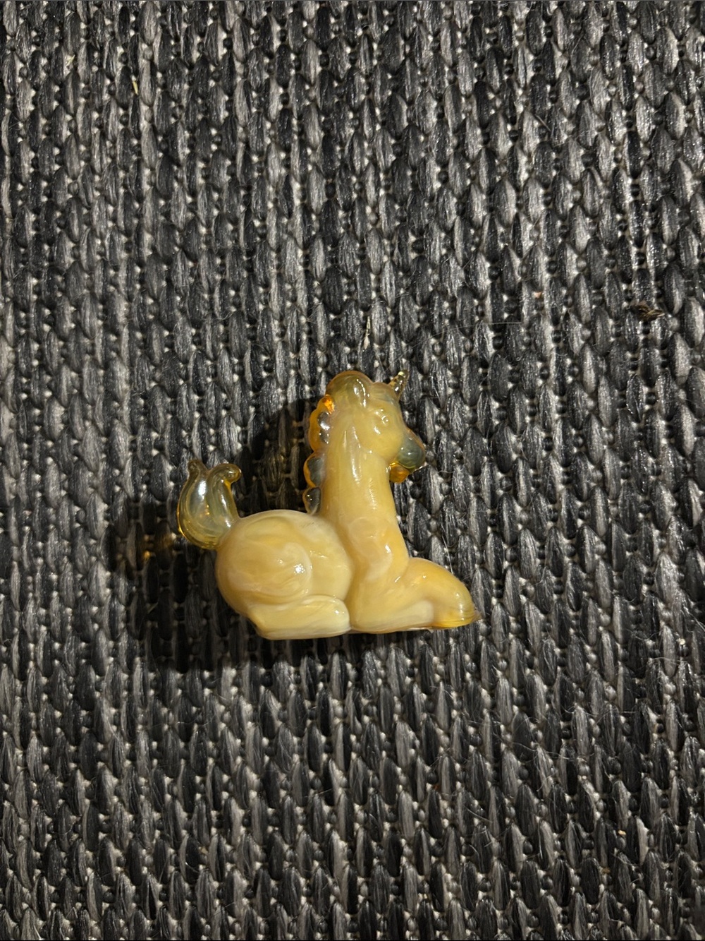 Vintage Boyd Glass Little Lucky The Unicorn Autumn Beige Collectible